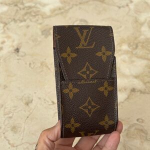 Louis Vuitton Classic Monogram Cigarette Tobacco Case Brown
